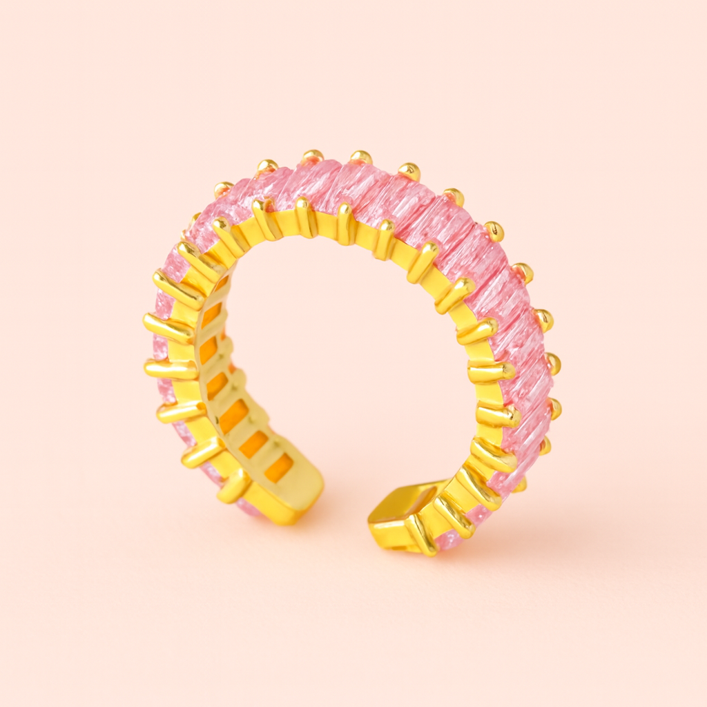 Anel Zirconias Pink
