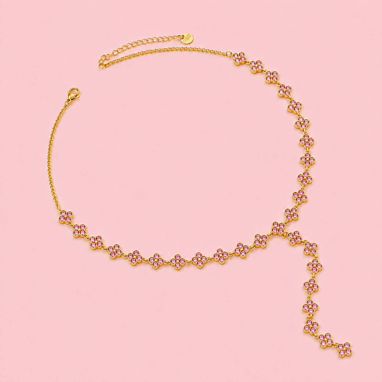 Colar Trevo Pink