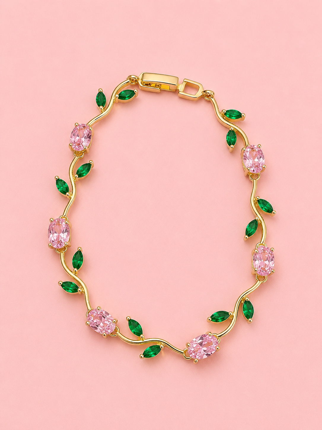 Pulseira Flora Pink and Green