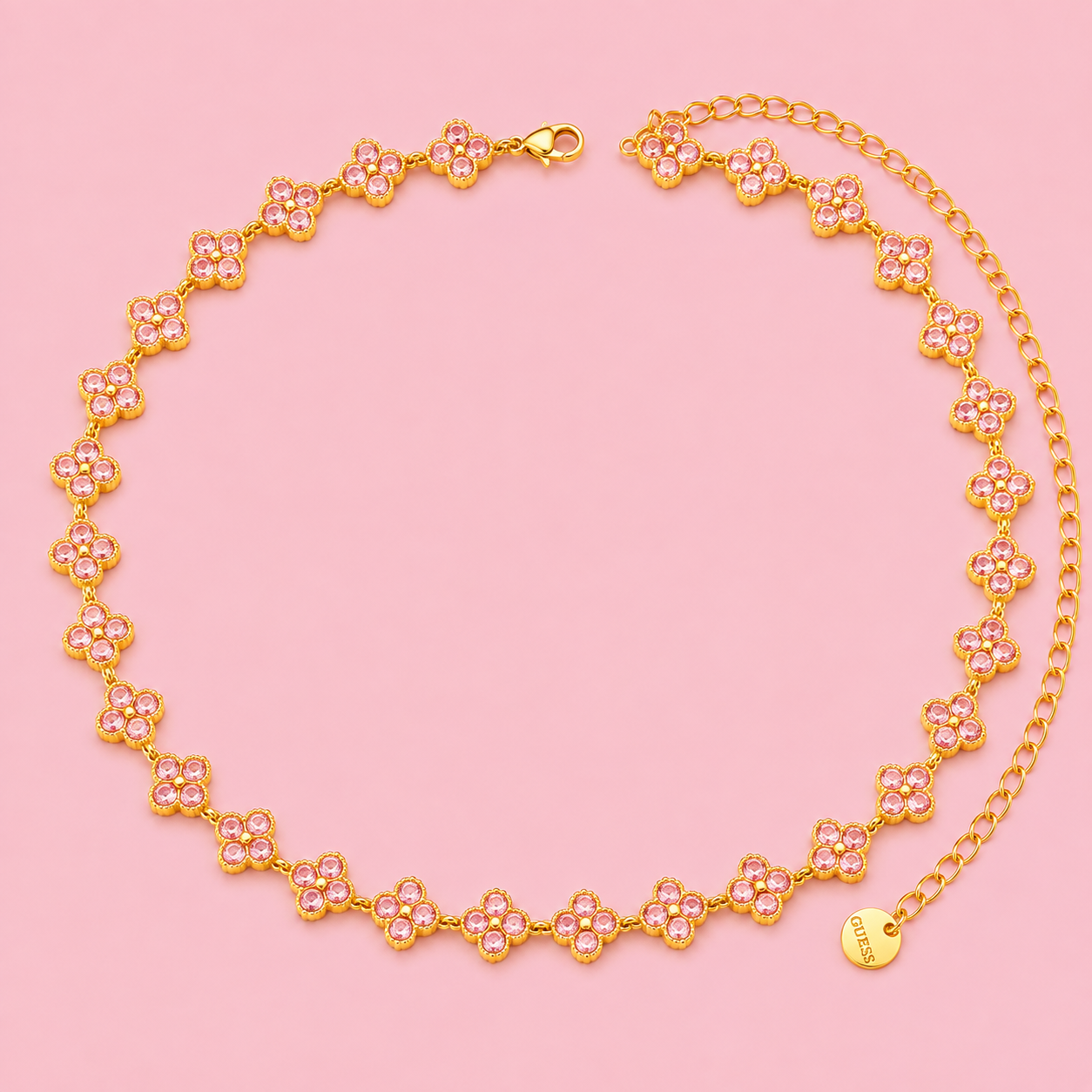Colar Trevo Pink
