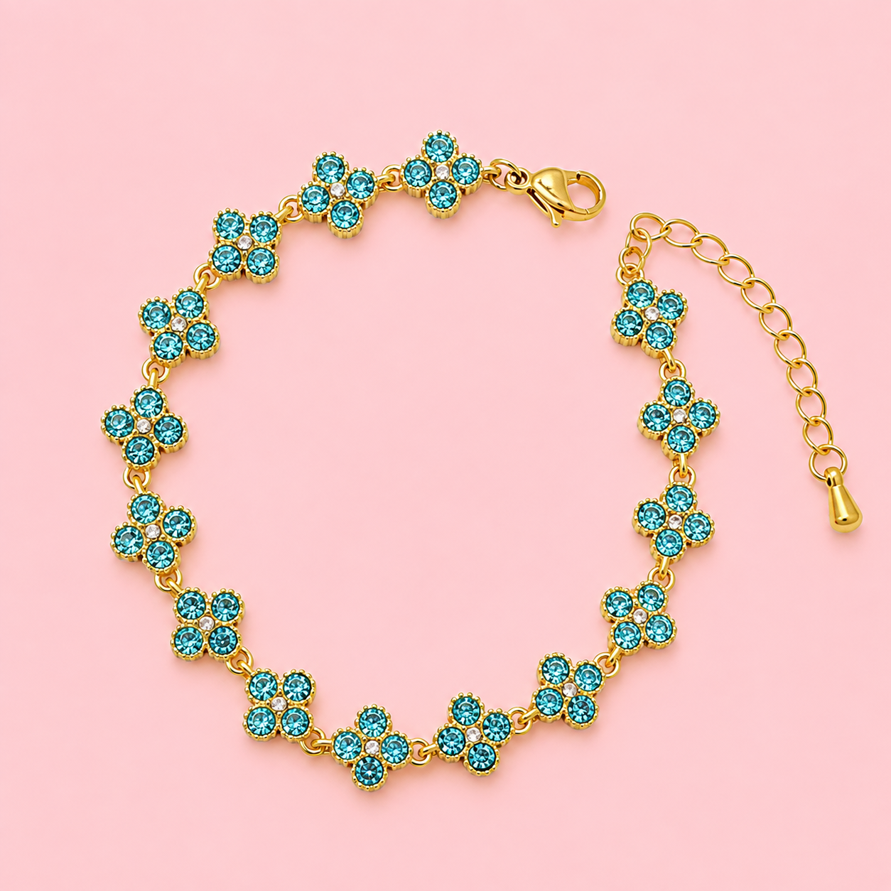 Pulseira Trevo Turquesa