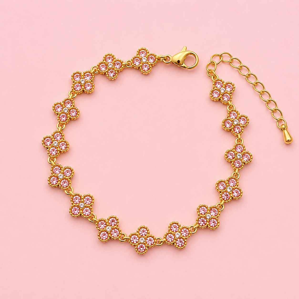 Pulseira Trevos Pink