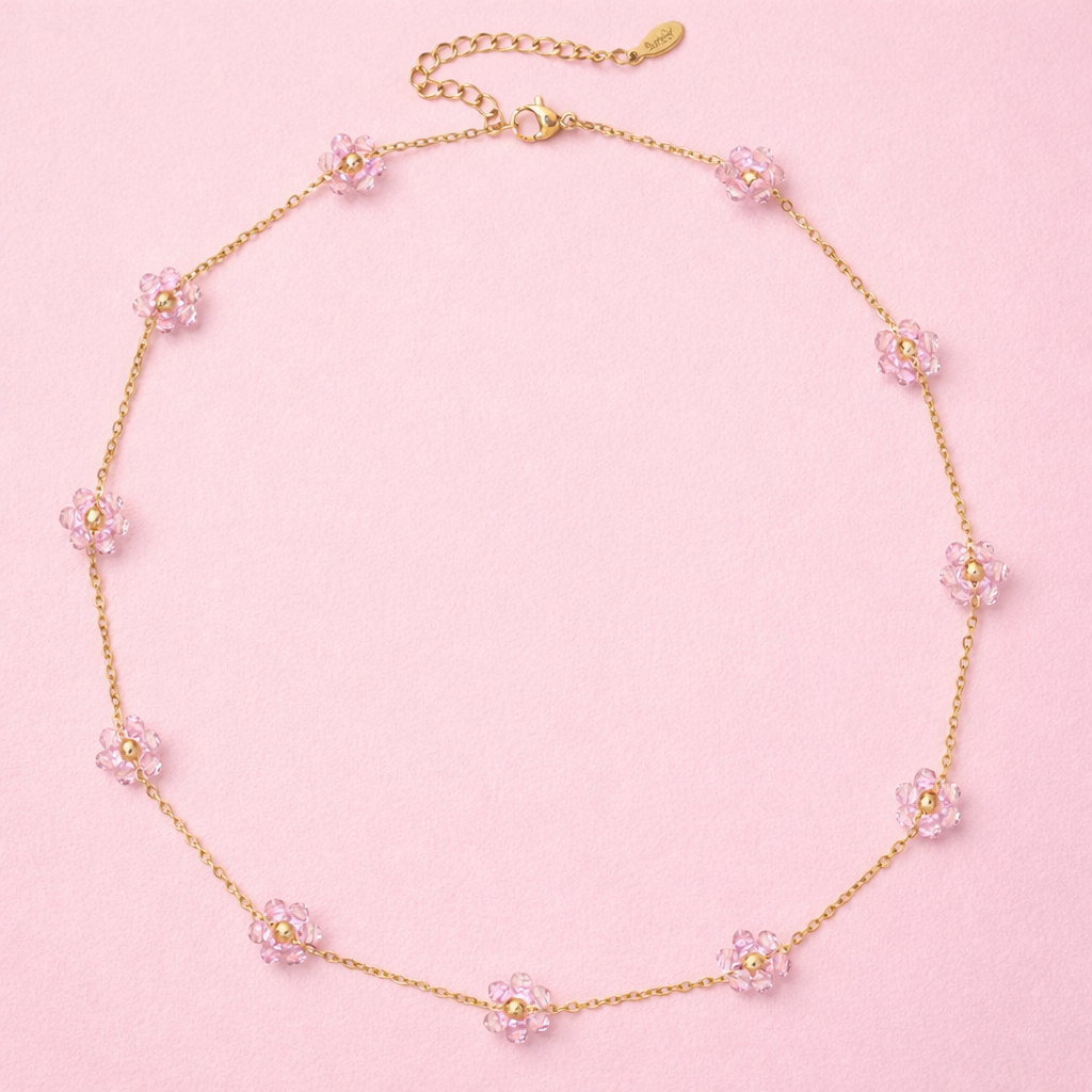 Choker Flores Rosa