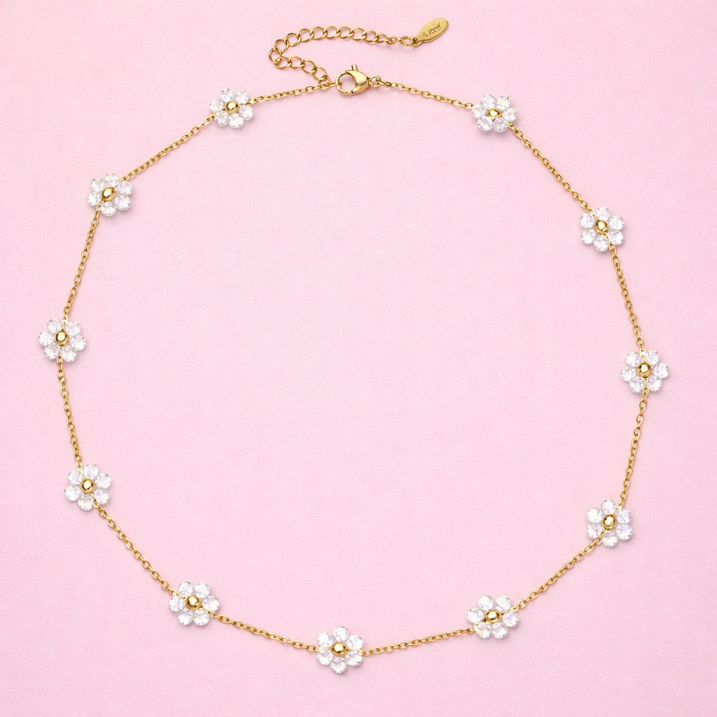 Choker Flores Branco